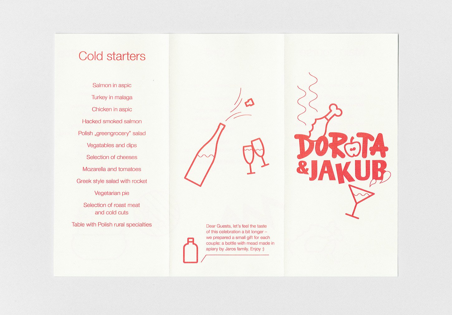 Wedding menu design