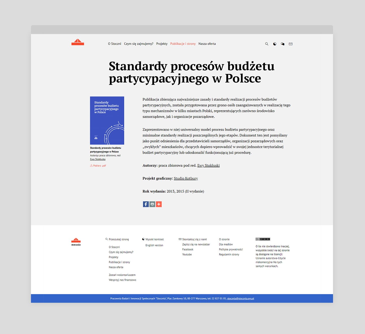 Website for Stocznia - desktop version
